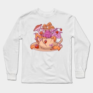 Sapphic Frog Toadstool Tea Cup Long Sleeve T-Shirt